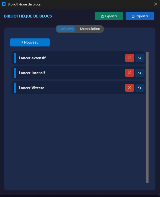 Bibliotheque de blocs